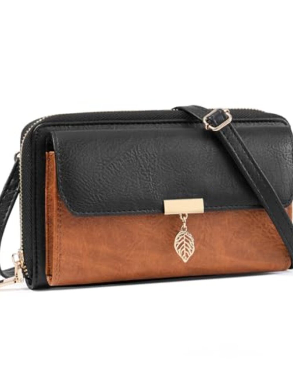 RFID Blocking Vegan Leather Wristlet Crossbody Phone Purse Wallet for Women